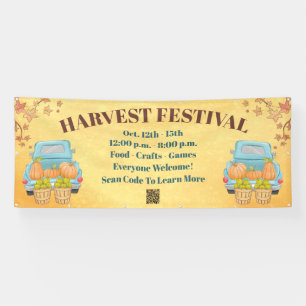 Herbstkürbis - QR-Code Erntefest Banner