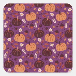 Herbstkürbis Quadratischer Aufkleber
