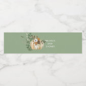 Herbstkürbis rustikale braune Blume Wasserflaschenetikett (Einzelnes Label)