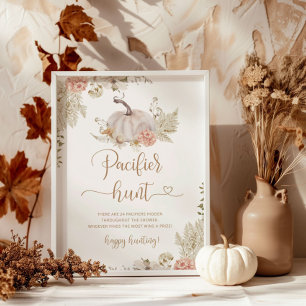 Herbstkürbis Schnuller Jagd Baby Dusche Poster