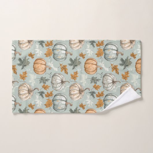Herbstkürbis Set 3 Aquamarin (Handtuch)