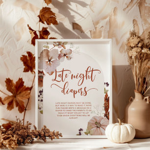 Herbstkürbis Späte Nacht Windeln Spiel Poster