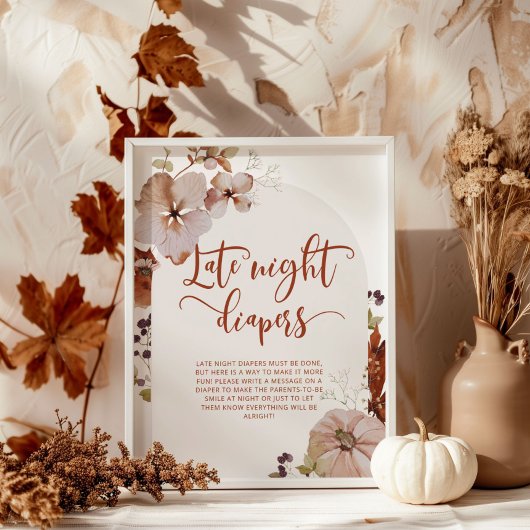 Herbstkürbis Späte Nacht Windeln Spiel Poster