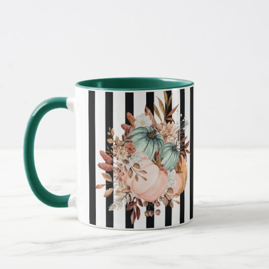 Herbstkürbis - Tasse des Blumenkaffees (Links)
