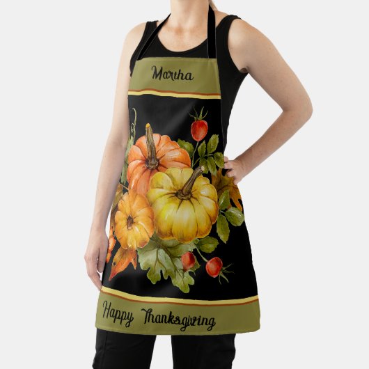 Herbstkürbis und Eichenbäume personalisiert Schürze (InSitu)