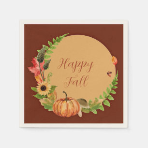 Herbstkürbis und Natur mit anpassbarem Text Serviette