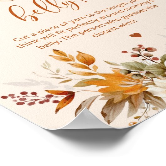 Herbstkürbis, wie groß ist das Bauchspiel der Mama Poster (Ecke)