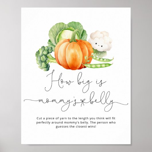 Herbstkürbis, wie groß ist das Bauchspiel der Mama Poster (Vorne)