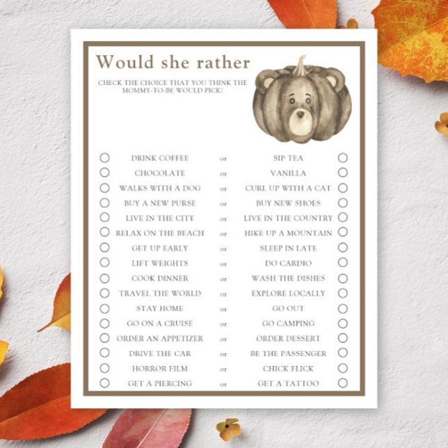 Herbstkürbis / Würde sie eher Baby-Duschspiel (Von Creator hochgeladen)