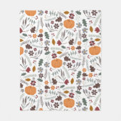 Herbstkürbis zeitgenössisches grafisches Muster Fleecedecke (Vorderseite)