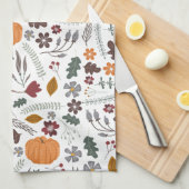 Herbstkürbis zeitgenössisches grafisches Muster Geschirrtuch (Viertel Falte)