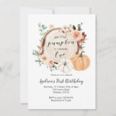 Herbstkürbis zum ersten Geburtstag Einladung (Vorderseite)