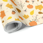 Herbstkürbisernte-Muster Geschenkpapier (Rolleneckpunkt)