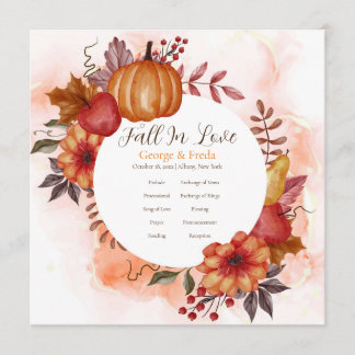 Herbstkürbiskeits-Hochzeitsprogramm in der Liebe Programm