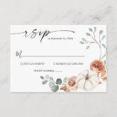 Herbstkürbiskürbis Hochzeitskarte RSVP Begleitkarte (Vorderseite)