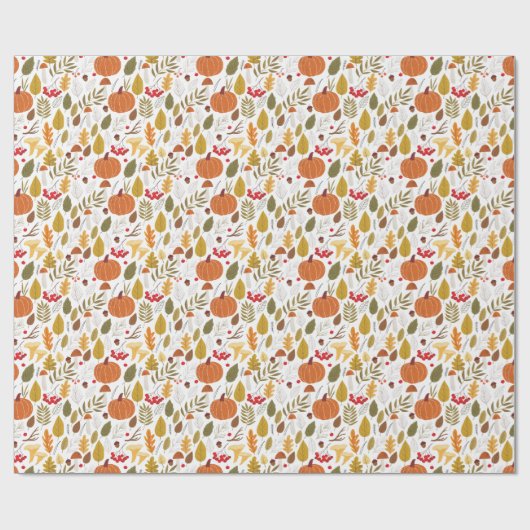 Herbstkürbismuster Geschenkpapier (Flach)