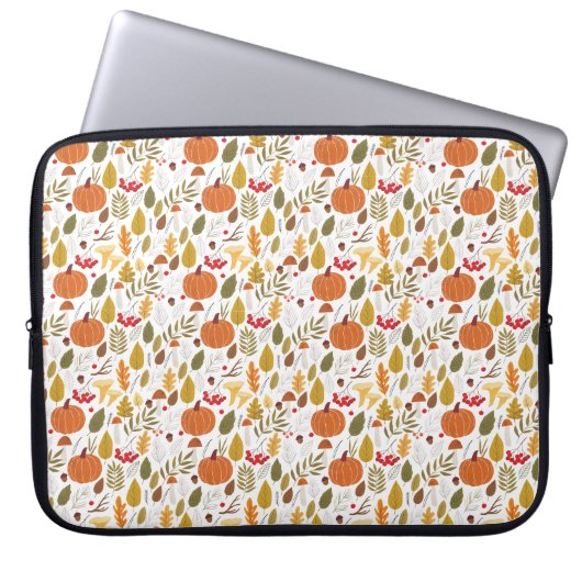 Herbstkürbismuster Laptopschutzhülle (Vorderseite)