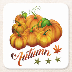 Herbstkürbisse rechteckiger pappuntersetzer