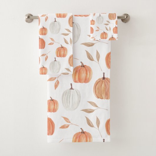 Herbstkürbisse und Blätter Badhandtuch Set (Insitu)