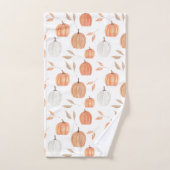 Herbstkürbisse und Blätter Badhandtuch Set (Handtuch)