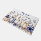Herbstkürbisse und Blumen Fallmuster Fußmatte (Schrägansicht)