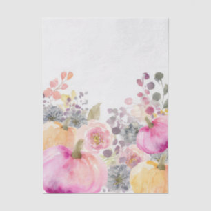 Herbstkürbisse und Blumen Herbstmuster Decoupage Seidenpapier
