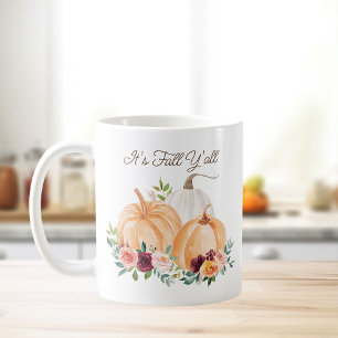Herbstkürbisse und Boho-Blumen Kaffeetasse