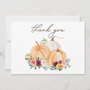 Herbstkürbisse und Boho-Blumen Vielen Dank Dankeskarte