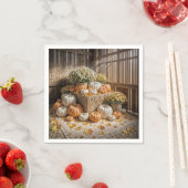 Herbstkürme auf einem Heuballen Serviette (Beispiel)