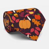 Herbstkürme Blätter Pilze Krawatte (Gerollt)