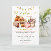 Herbstkürme bricht Diapers Girl Gender Reveal Einladung (Stehend Vorderseite)