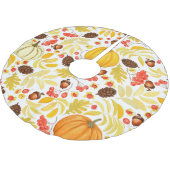 Herbstkürme, Eichhörnchen, Vintager Hintergrund. Polyester Weihnachtsbaumdecke (Schrägansicht)