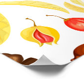 Herbstkürme, Eichhörnchen, Vintager Hintergrund. Poster (Ecke)