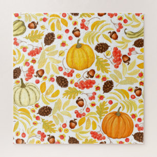 Herbstkürme, Eichhörnchen, Vintager Hintergrund. Puzzle