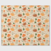 Herbstkürme Fall Blumengarten Blätter Orange Geschenkpapier (Flach)