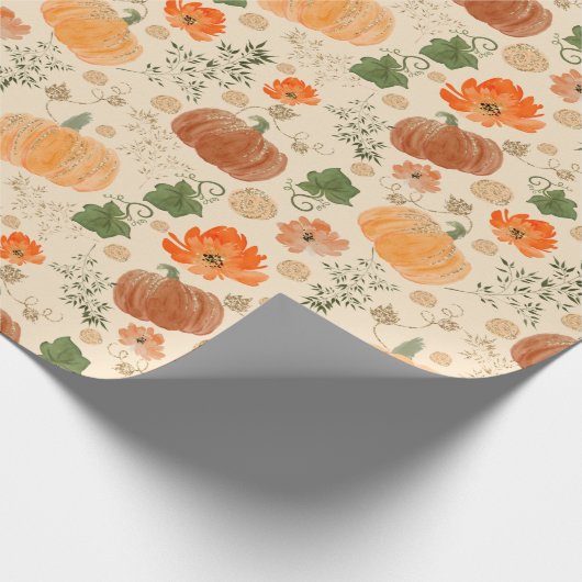 Herbstkürme Fall Blumengarten Blätter Orange Geschenkpapier (Ecke)