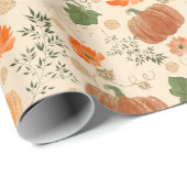 Herbstkürme Fall Blumengarten Blätter Orange Geschenkpapier (Rolleneckpunkt)