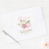 Herbstkürme fallen im Brautparty der Liebe Runder Aufkleber (Umschlag)