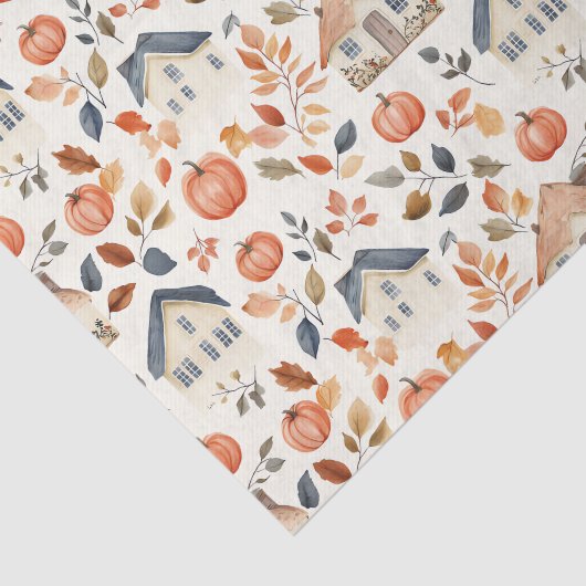 Herbstkürme, Haus, Blätter Muster Decoupage Seidenpapier (Ausschnitt)