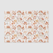 Herbstkürme, Häuser, Blätter Muster-Dekoupage Seidenpapier (Vorderseite)