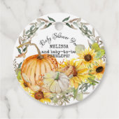 Herbstkürme in Sunflowers Babydusche Kunst Geschenkanhänger (Vorderseite)