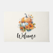 Herbstkürme mit Blume und Blättern Willkommen Fußmatte (Vorderseite)
