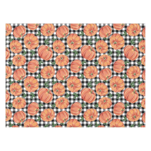 Herbstkürme mit schwarzem und weißem Gingham Fall Tischdecke (Vorderseite (Horizontal))