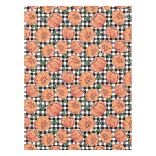 Herbstkürme mit schwarzem und weißem Gingham Fall Tischdecke (Vorderseite)