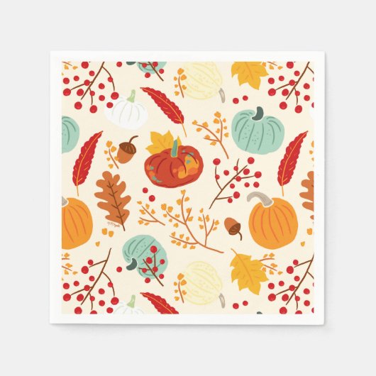 Herbstkürme und Blätter Pattern Napkins Serviette (Vorderseite)