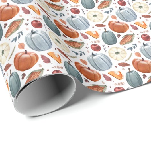 Herbstkürme und Herbstleaves Muster Geschenkpapier (Rolleneckpunkt)