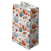 Herbstkürme und Herbstleaves Muster Kleine Geschenktüte (Rückseite Schrägansicht)