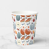 Herbstkürme und Herbstleaves Muster Pappbecher (Rechts)