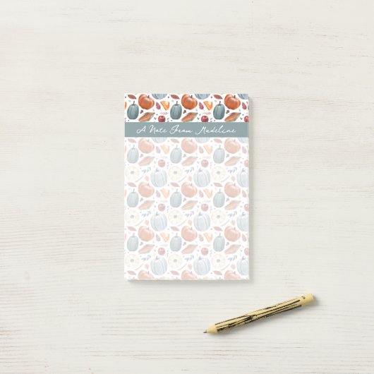 Herbstkürme und Herbstleaves Muster Post-it Klebezettel (Auf Schreibtisch)