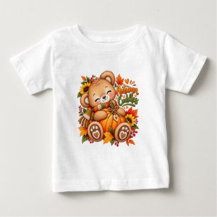 Herbstkuschel-Teddybär-Kürbis-Baby- und Kinderklei Baby T-shirt